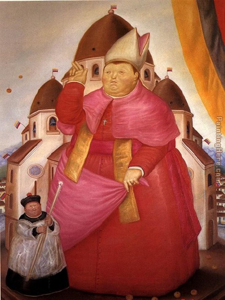 Cardinal painting - Fernando Botero Cardinal art painting